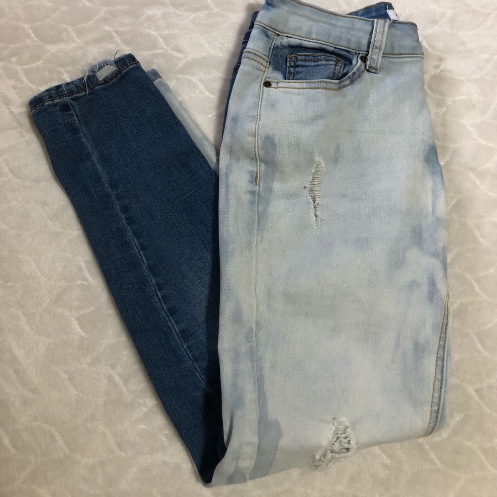 half bleach jeans